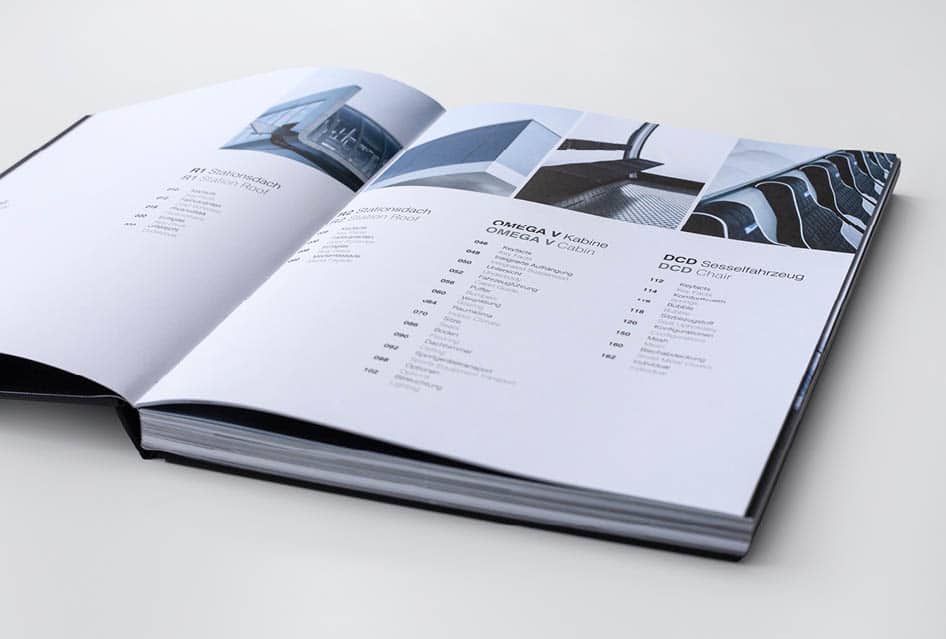 Layout von Inhaltsverzeichnis in Design Buch