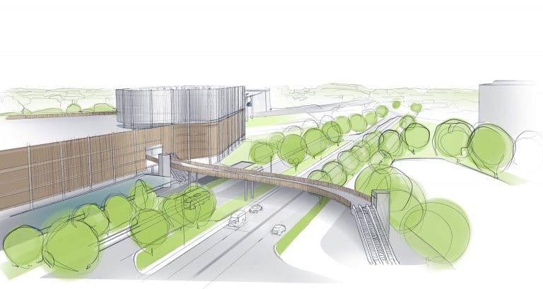 Architektur-Skizze koloriert