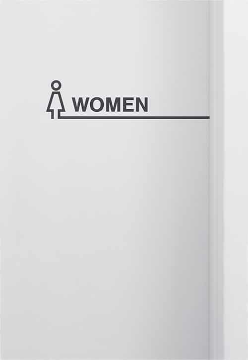 Icon und Beschriftung einer Damen-Toilette