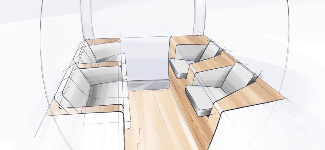 Produktdesign Skizze Sessel