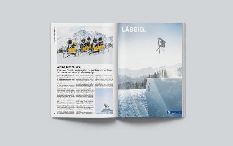 Layout für ganzseitige Anzeige in Magazin