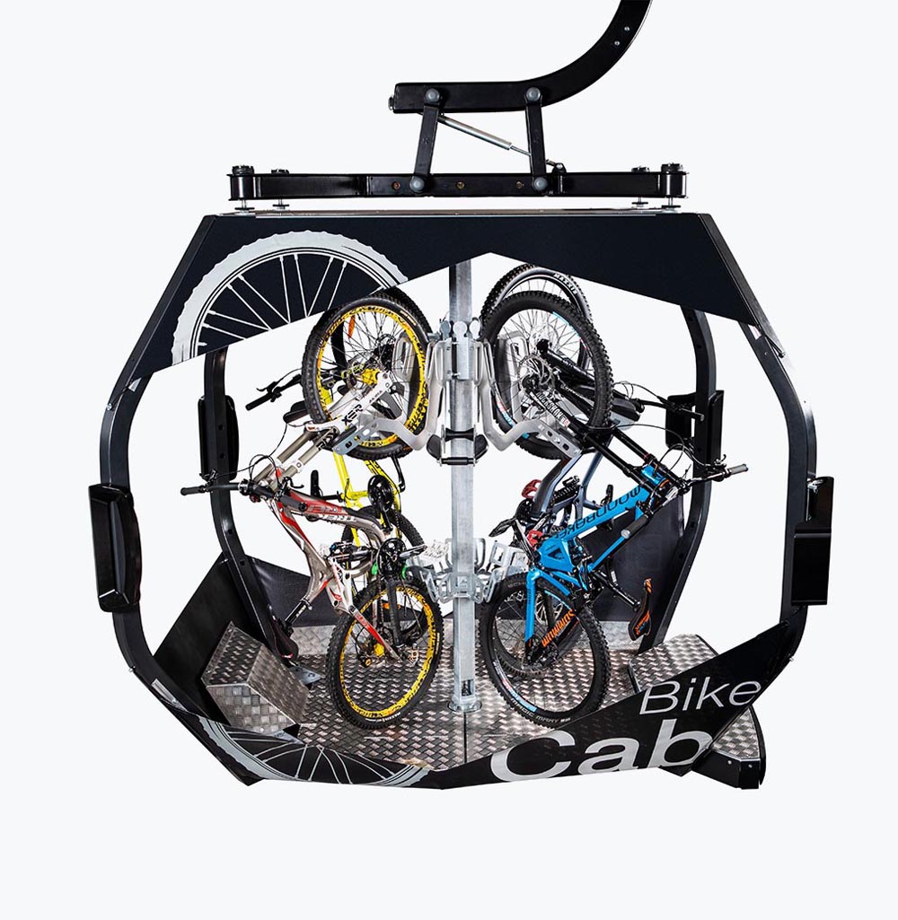Das Bike Cab von Doppelmayt ermöglicht den einfachen Fahrradtransport per Seilbahn