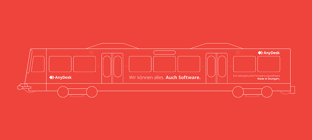 Entwürfe für die Außenbeklebung der Straßenbahn im Auftrag von AnyDesk
