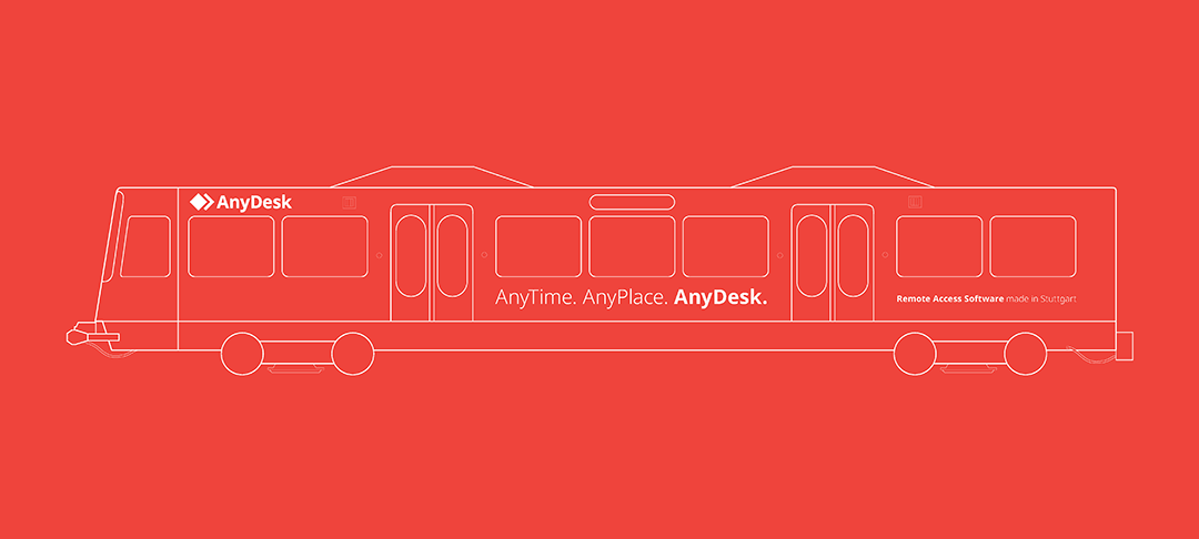 Entwürfe für die Außenbeklebung der Straßenbahn im Auftrag von AnyDesk