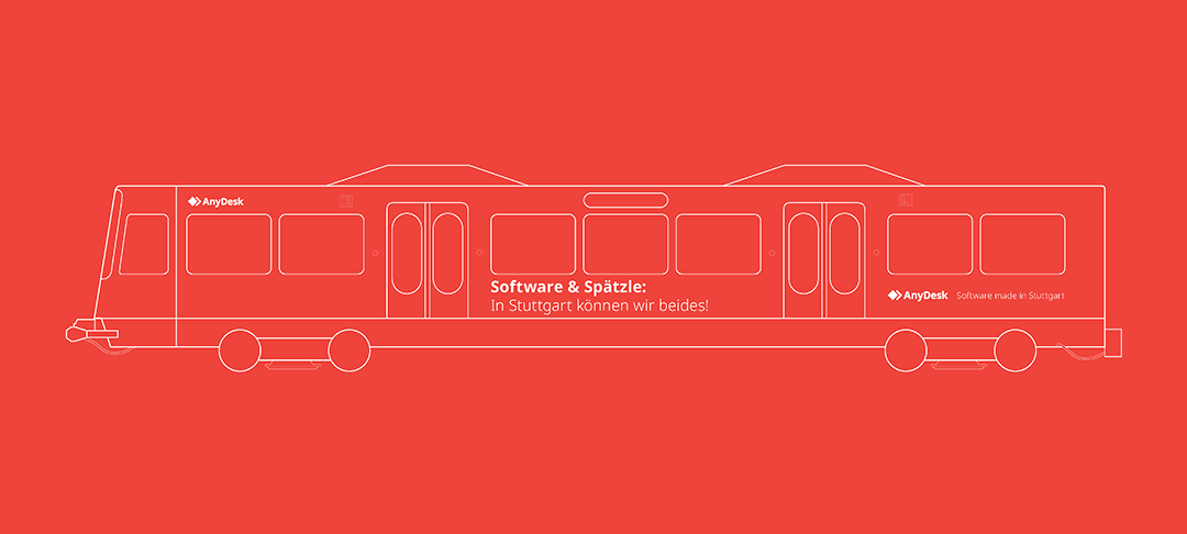 Entwürfe für die Außenbeklebung der Straßenbahn im Auftrag von AnyDesk