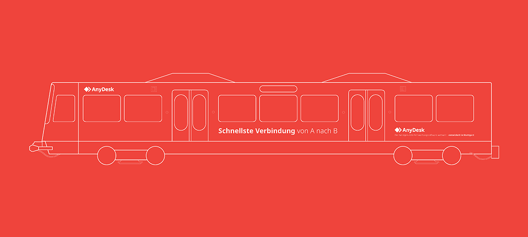 Entwürfe für die Außenbeklebung der Straßenbahn im Auftrag von AnyDesk