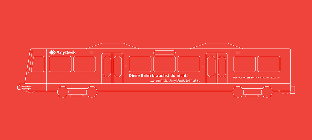 Entwürfe für die Außenbeklebung der Straßenbahn im Auftrag von AnyDesk