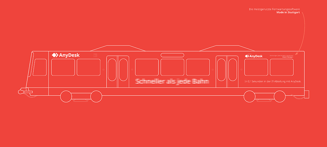 Entwürfe für die Außenbeklebung der Straßenbahn im Auftrag von AnyDesk