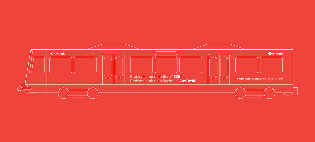 Entwürfe für die Außenbeklebung der Straßenbahn im Auftrag von AnyDesk