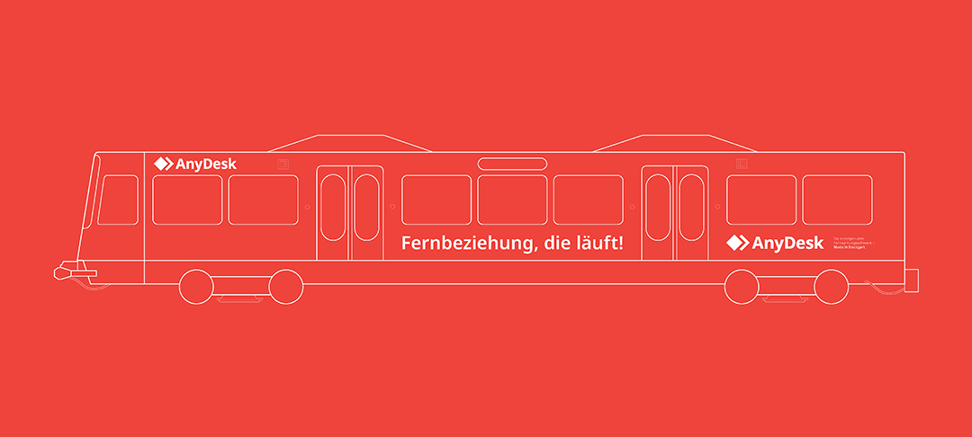 Entwürfe für die Außenbeklebung der Straßenbahn im Auftrag von AnyDesk