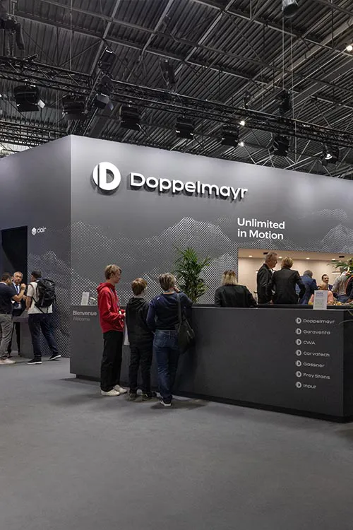 Ausstellungsdesign des Messestand von Doppelmayr bei der Mountain Planet in Grenoble
