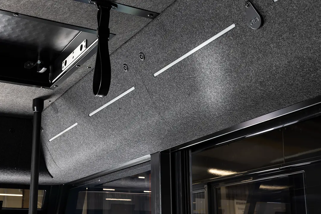 Seilbahnkabinen Interior der Kitzsteinhorn Gipfelbahn im CWA Werk, Doppelmayr