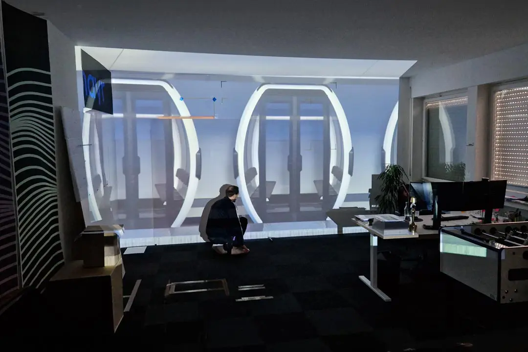1zu1 Prototyp einer LED-Installation für ein Messedesign