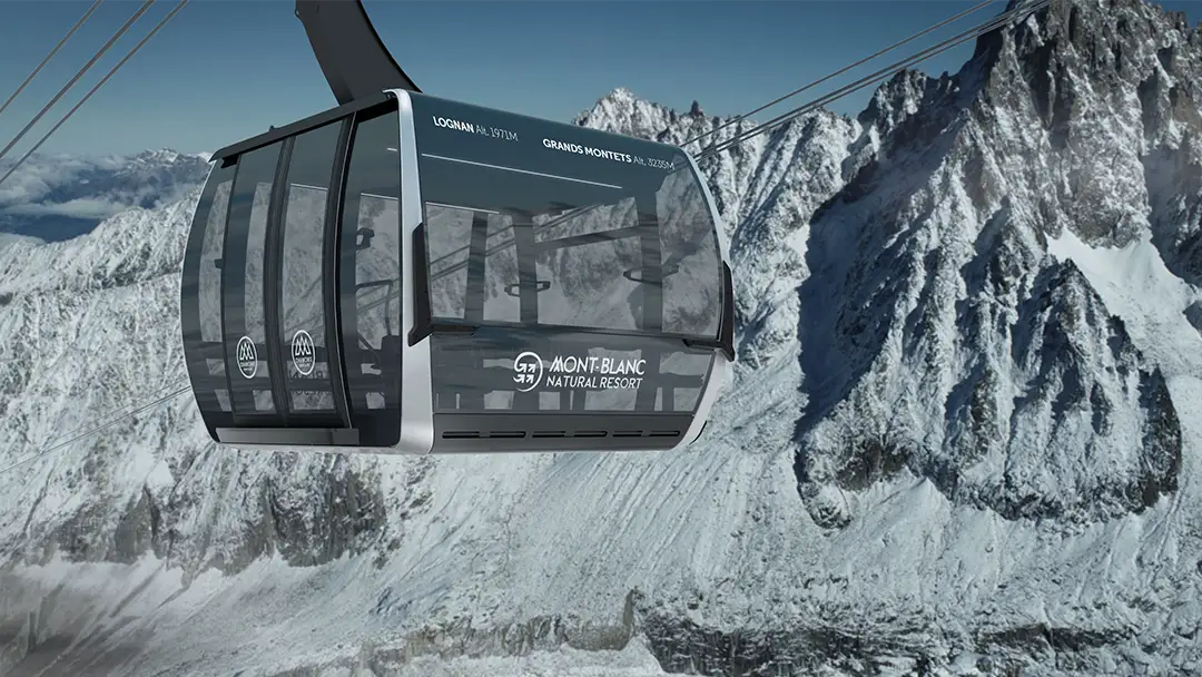 Seilbahn-Kabine Atria der Grands Montets in Argentière