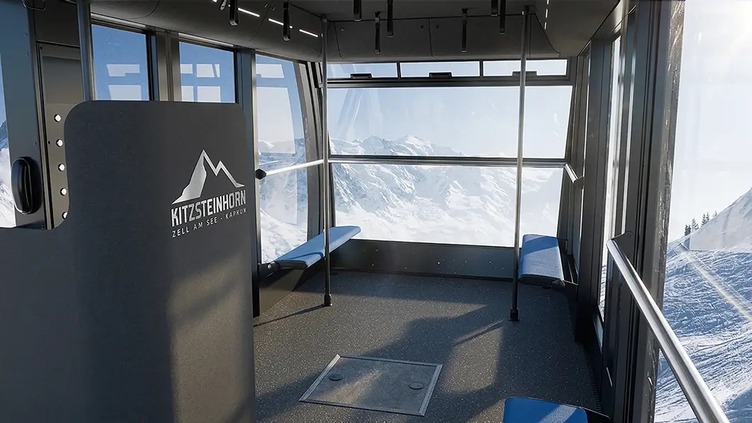 Interior Produktdesign einer Seilbahnkabine in Kitzsteinhorn von Doppelmayr