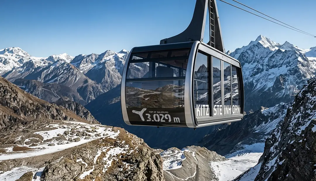 Produktdesign einer Seilbahnkabine in Kitzsteinhorn von Doppelmayr