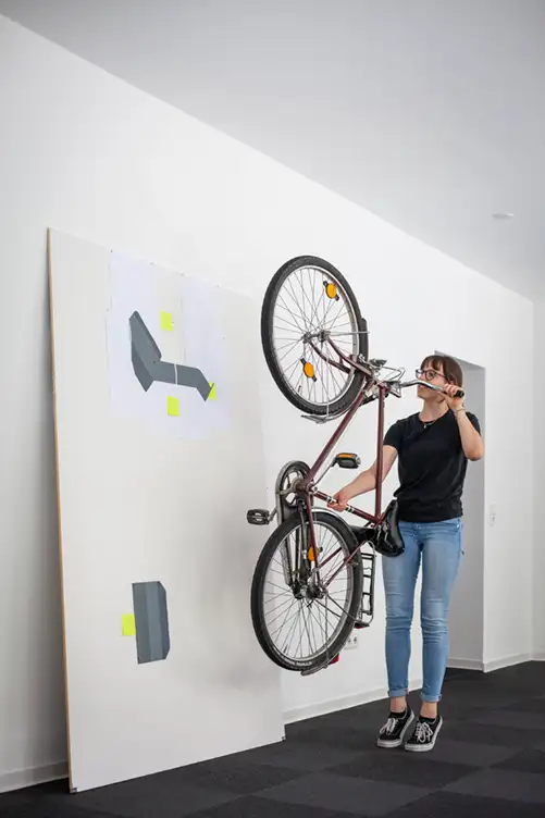 Seilbahn Bike Halter Produktdesign Passformtest