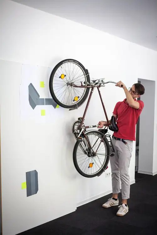 Seilbahn Bike Halter Produktdesign Passformtest