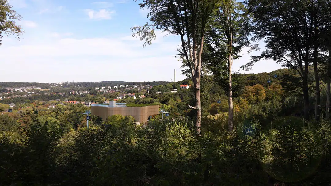 Seilbahnstation Samba Mittelstation in Wuppertal Bundesgartenschau 2031